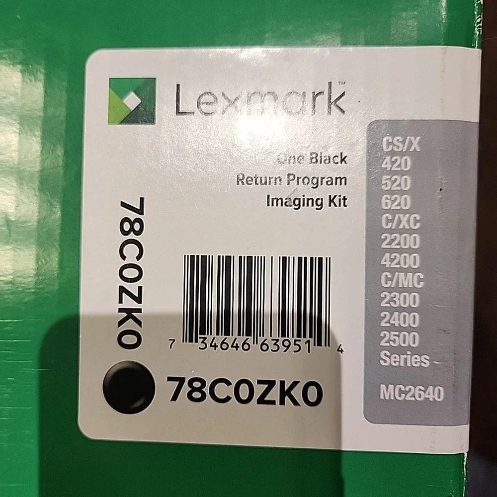 Lexmark 78C0ZK0 Black Return Programme Imaging Kit Laser Yield Value 125,000